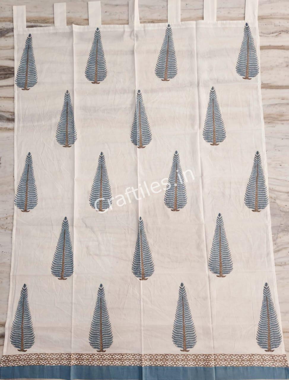 Craftiles® - CT1024 Green Handblock Printed Cotton Curtain by Jaipur Dharohar - Image 6