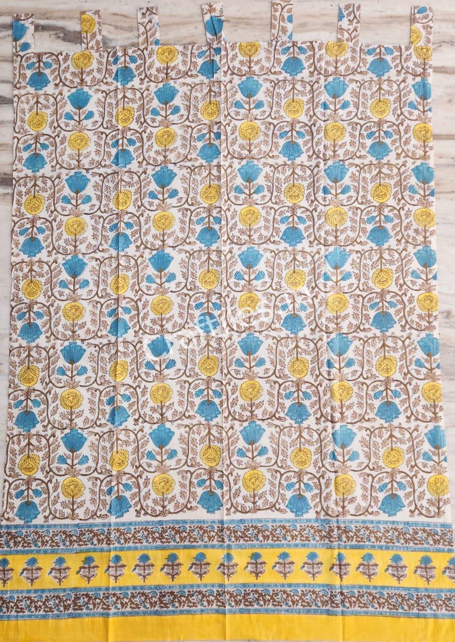 Craftiles® - CT1024 Green Handblock Printed Cotton Curtain by Jaipur Dharohar - Image 5