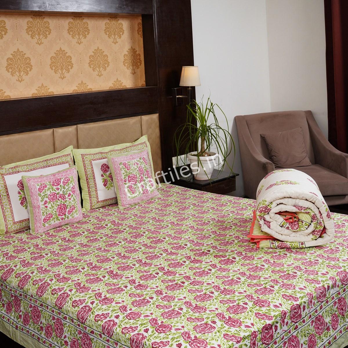 Craftiles - Jaipuri Handblock Printed Bedding Set by Jaipur dharohar for Home and Wedding Gift - Image 4