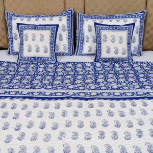 Craftiles - CF1056 Carry Jaipuri Handblock Printed Reversible Comforter by Jaipurdharohar - AC Quilt | Comforter | Bedcover | Gudarie - Blue