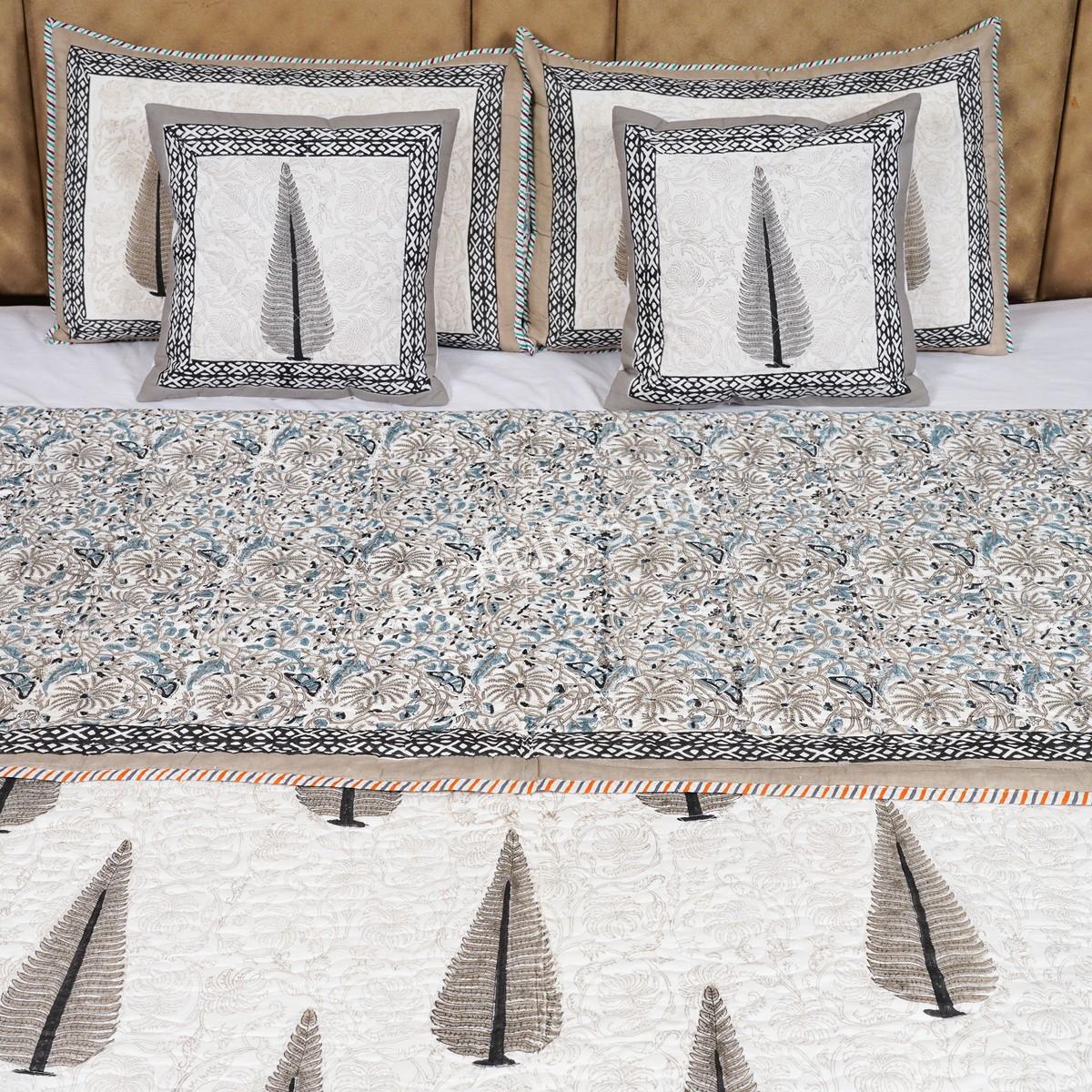 Craftiles - Tilak Jaipuri Handblock Printed Reversible Comforter by Jaipurdharohar - AC Quilt | Comforter | Bedcover | Gudarie - Brown - Image 2