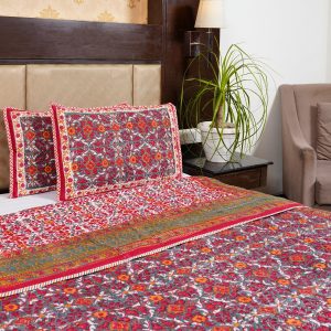 Craftiles - CF1133 Brodux Jaipuri Handblock Printed Reversible Comforter by Jaipurdharohar - AC Quilt | Comforter | Bedcover | Gudarie - Red