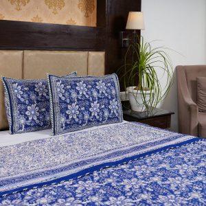 Craftiles - CF1062Q Indigo Jaipuri Handblock Printed Reversible Comforter by Jaipurdharohar - AC Quilt | Comforter | Bedcover | Gudarie - Blue