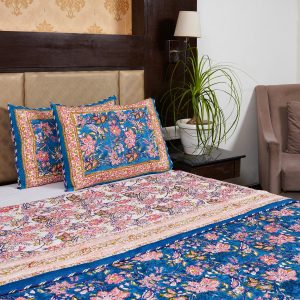 Craftiles - CF1103 Ratna Jaipuri Handblock Printed Reversible Comforter by Jaipurdharohar - AC Quilt | Comforter | Bedcover | Gudarie - Blue