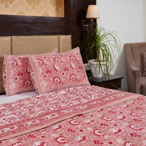 Craftiles - CF1137 Flax Handblock Printed Reversible Comforter by Jaipurdharohar - AC Quilt | Comforter | Bedcover | Gudarie - Red