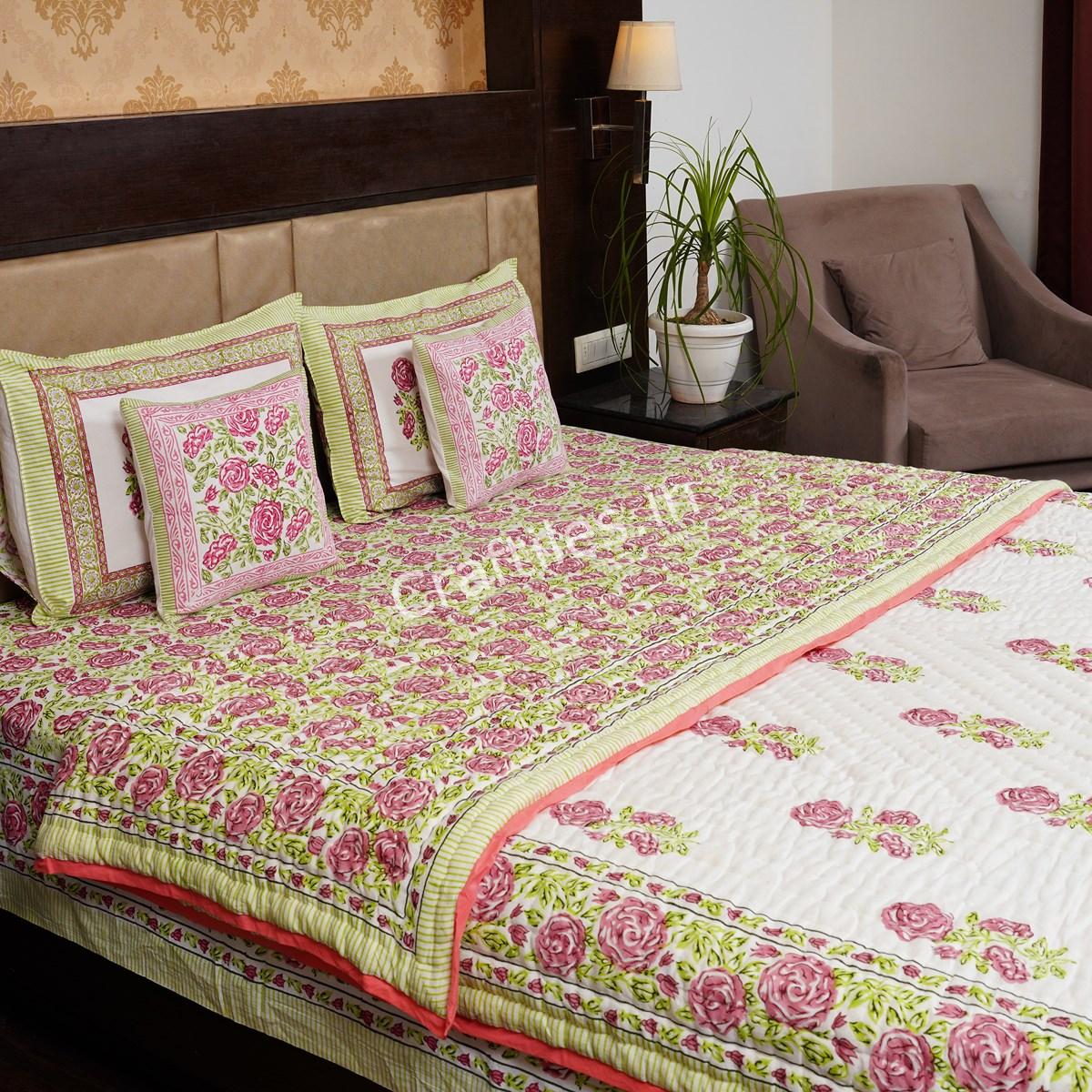 Craftiles - Jaipuri Handblock Printed Bedding Set by Jaipur dharohar for Home and Wedding Gift - Image 2