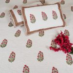 Craftiles - CF1057 Mahrab Jaipuri Handblock Printed Reversible Comforter by Jaipurdharohar - AC Quilt | Comforter | Bedcover | Gudarie - Pink