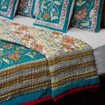 Craftiles - QL1086 Ratna kaam Jaipuri Handblock Printed Reversible Jaipuri Quilt by Jaipurdharohar - Green