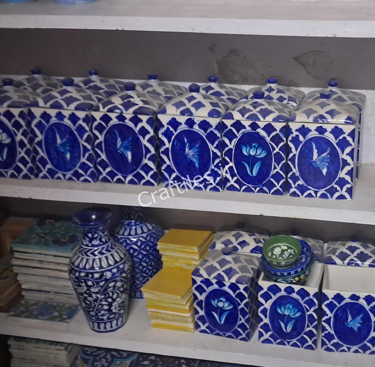 Craftiles® Mughal Handmade Jaipur Blue Pottery by Jaipur Dharohar - Image 4