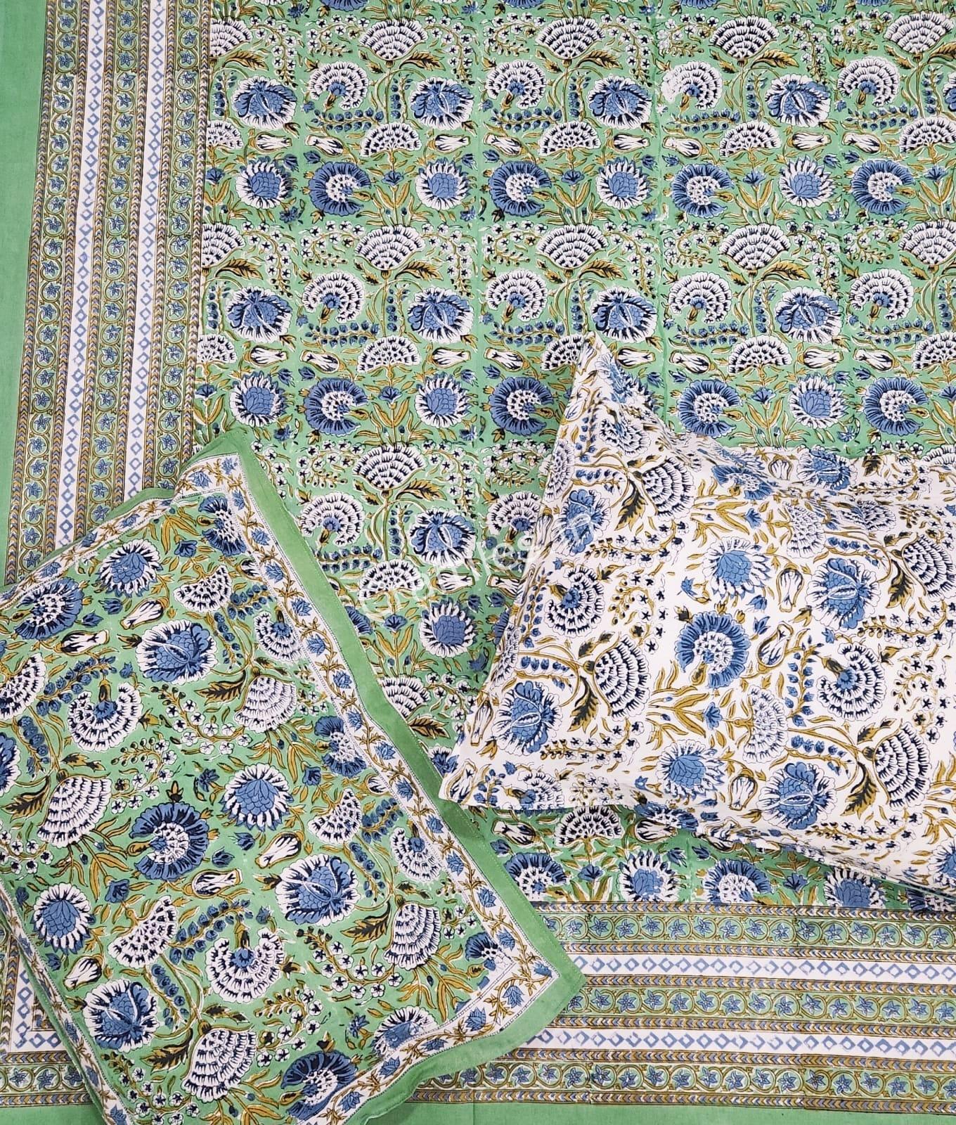 Craftiles® BD9000 All New Designs for Jaipuri Handblock Printed Cotton Bedsheet with 2 Pillow Covers by Jaipur Dharohar - Image 6