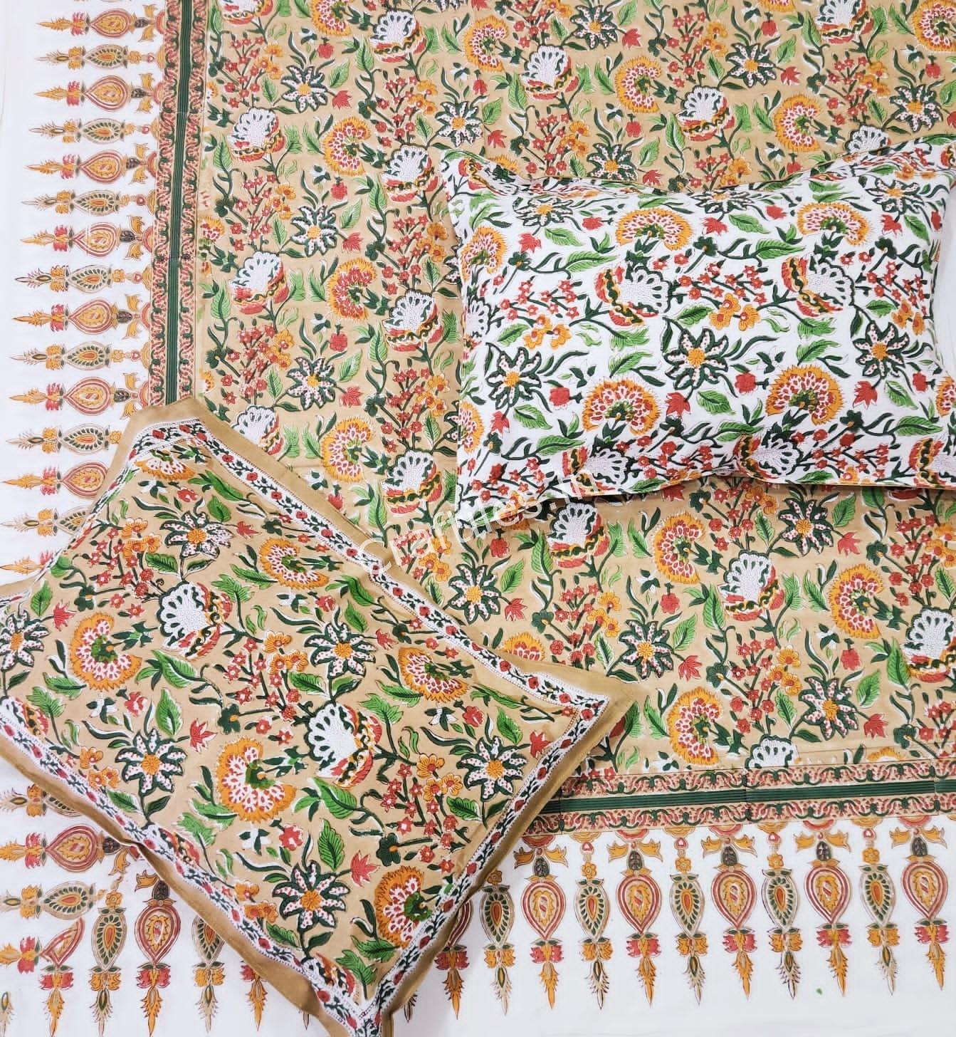 Craftiles® BD9000 All New Designs for Jaipuri Handblock Printed Cotton Bedsheet with 2 Pillow Covers by Jaipur Dharohar - Image 8