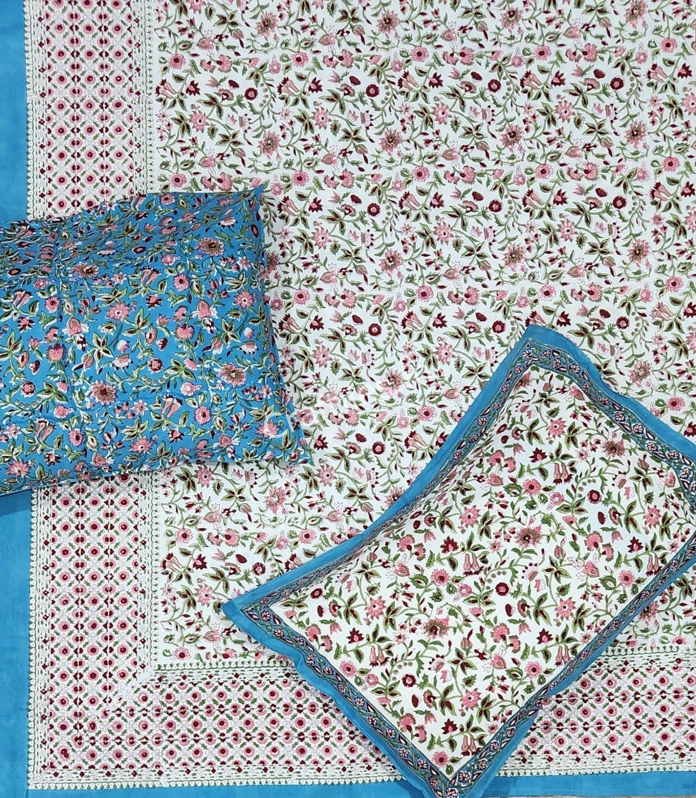 Craftiles® BD9000 All New Designs for Jaipuri Handblock Printed Cotton Bedsheet with 2 Pillow Covers by Jaipur Dharohar - Image 11