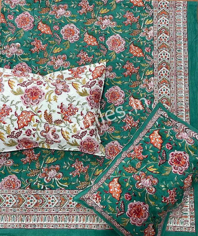 Craftiles® BD9000 All New Designs for Jaipuri Handblock Printed Cotton Bedsheet with 2 Pillow Covers by Jaipur Dharohar - Image 15