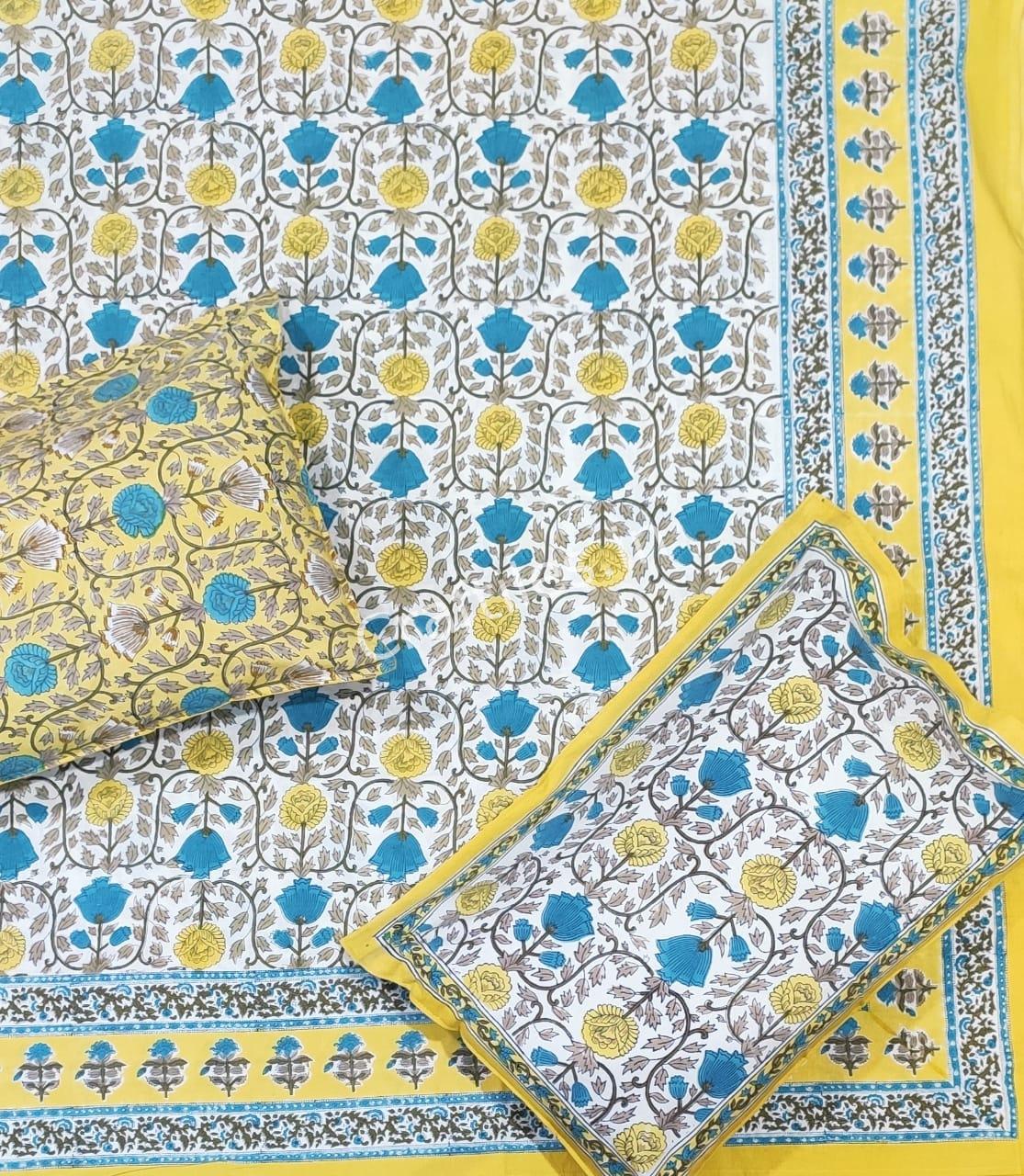 Craftiles® BD9000 All New Designs for Jaipuri Handblock Printed Cotton Bedsheet with 2 Pillow Covers by Jaipur Dharohar - Image 17
