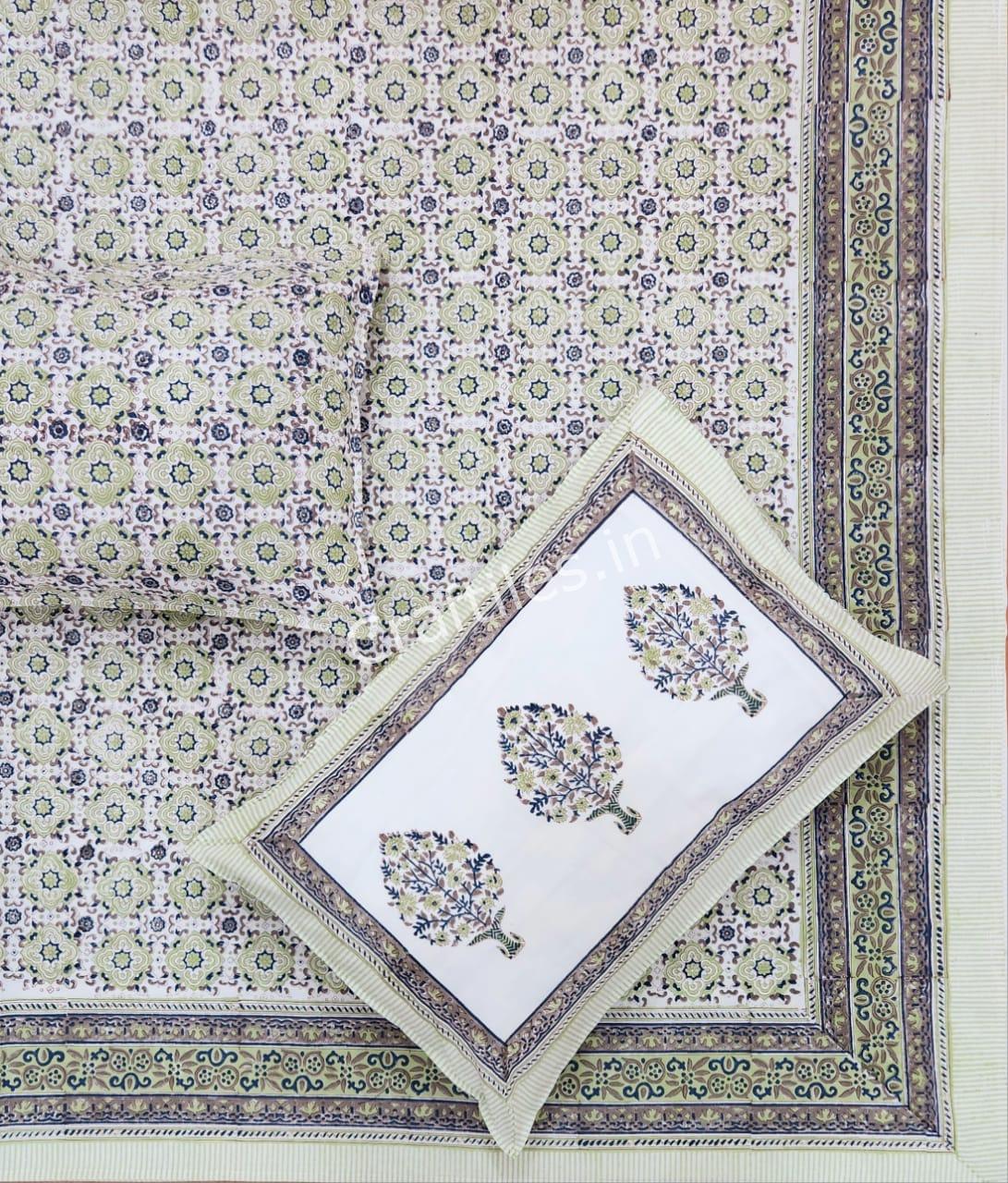 Craftiles® BD9000 All New Designs for Jaipuri Handblock Printed Cotton Bedsheet with 2 Pillow Covers by Jaipur Dharohar - Image 42