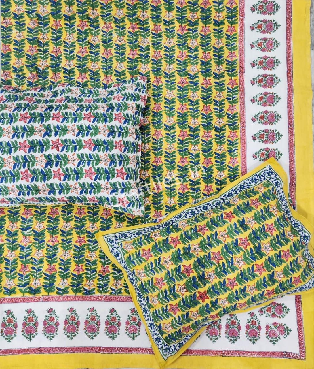 Craftiles® BD9000 All New Designs for Jaipuri Handblock Printed Cotton Bedsheet with 2 Pillow Covers by Jaipur Dharohar - Image 40