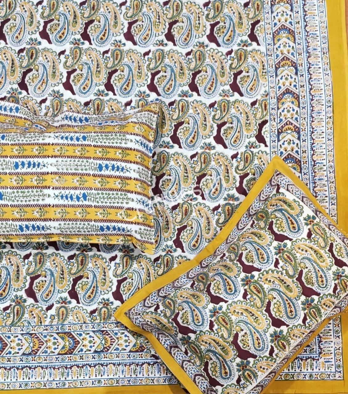 Craftiles® BD9000 All New Designs for Jaipuri Handblock Printed Cotton Bedsheet with 2 Pillow Covers by Jaipur Dharohar - Image 38