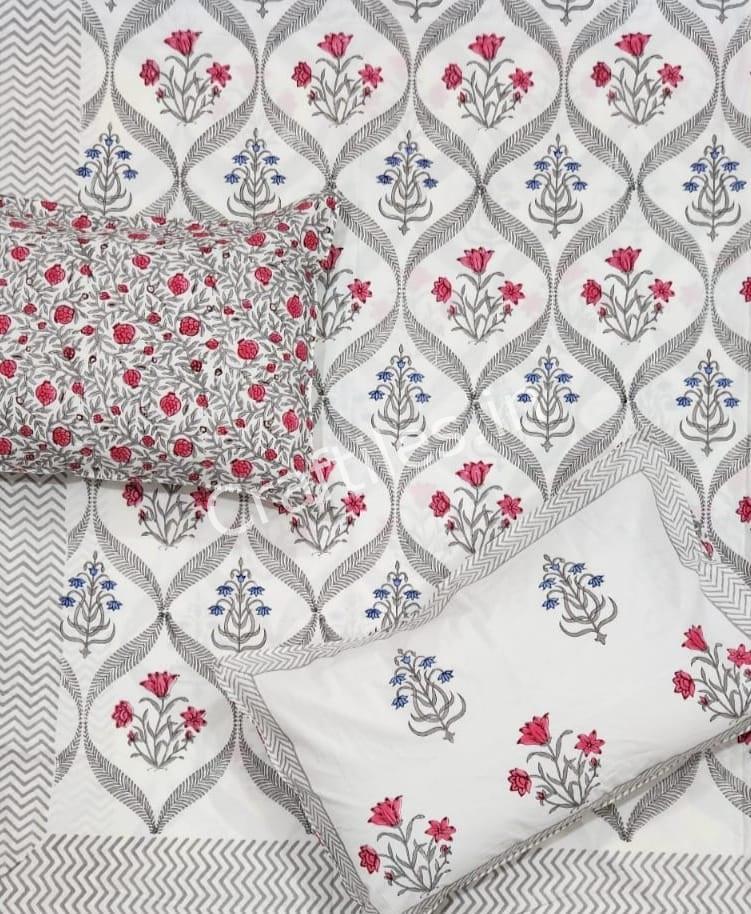 Craftiles® BD9000 All New Designs for Jaipuri Handblock Printed Cotton Bedsheet with 2 Pillow Covers by Jaipur Dharohar - Image 36