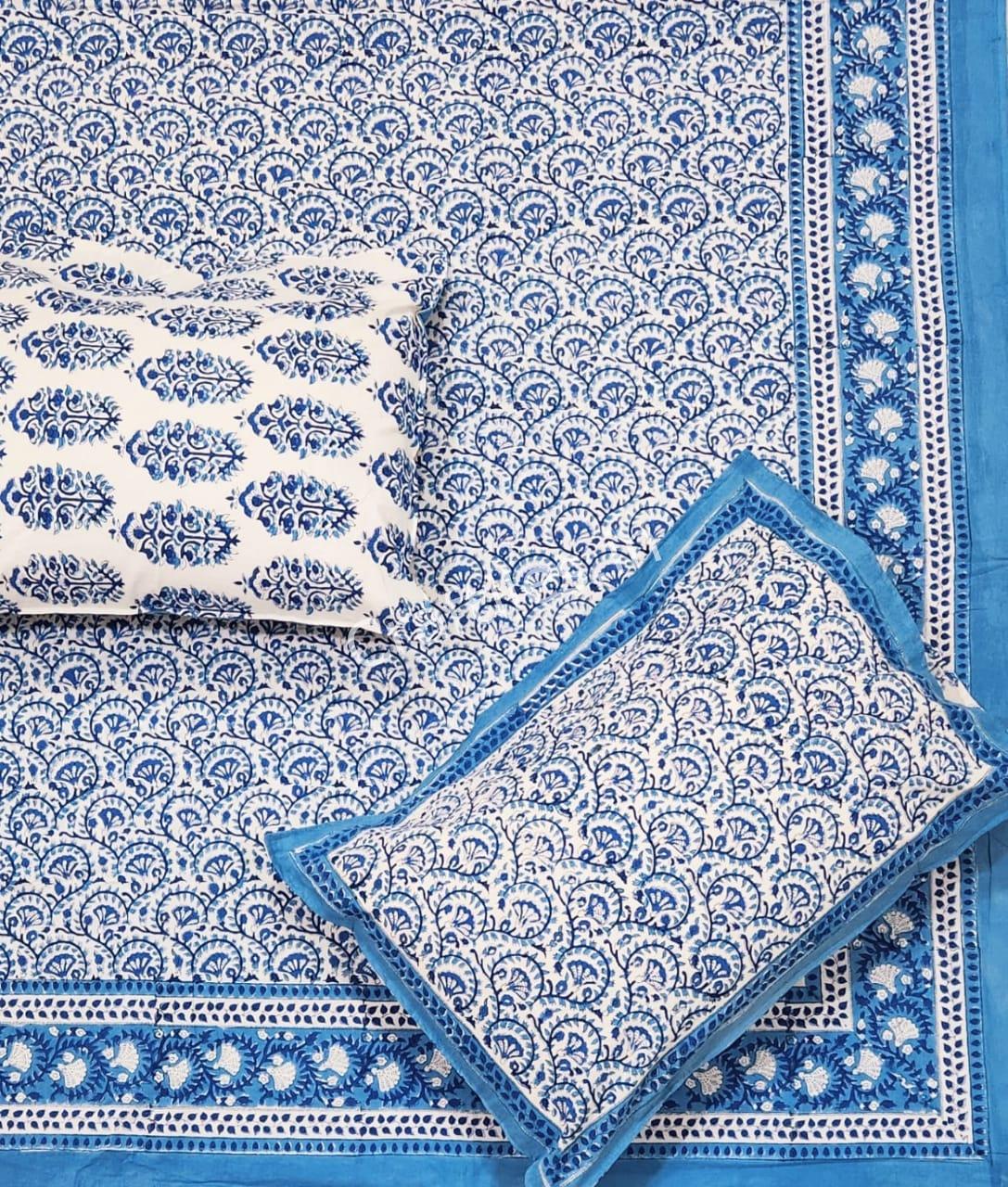 Craftiles® BD9000 All New Designs for Jaipuri Handblock Printed Cotton Bedsheet with 2 Pillow Covers by Jaipur Dharohar - Image 55