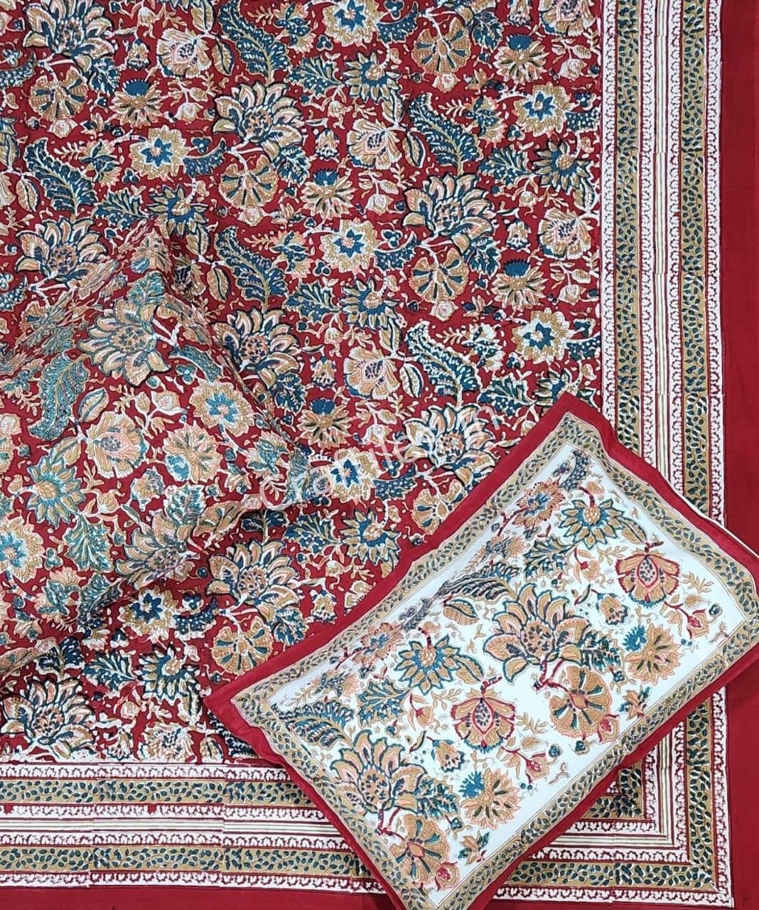 Craftiles® BD9000 All New Designs for Jaipuri Handblock Printed Cotton Bedsheet with 2 Pillow Covers by Jaipur Dharohar - Image 30