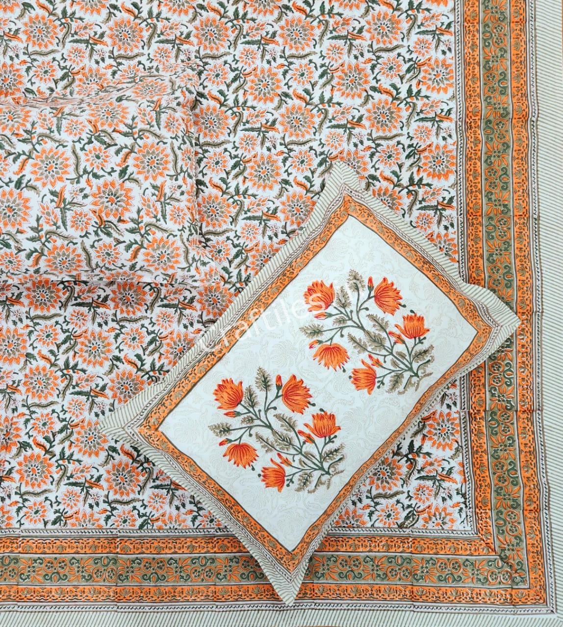 Craftiles® BD9000 All New Designs for Jaipuri Handblock Printed Cotton Bedsheet with 2 Pillow Covers by Jaipur Dharohar - Image 29