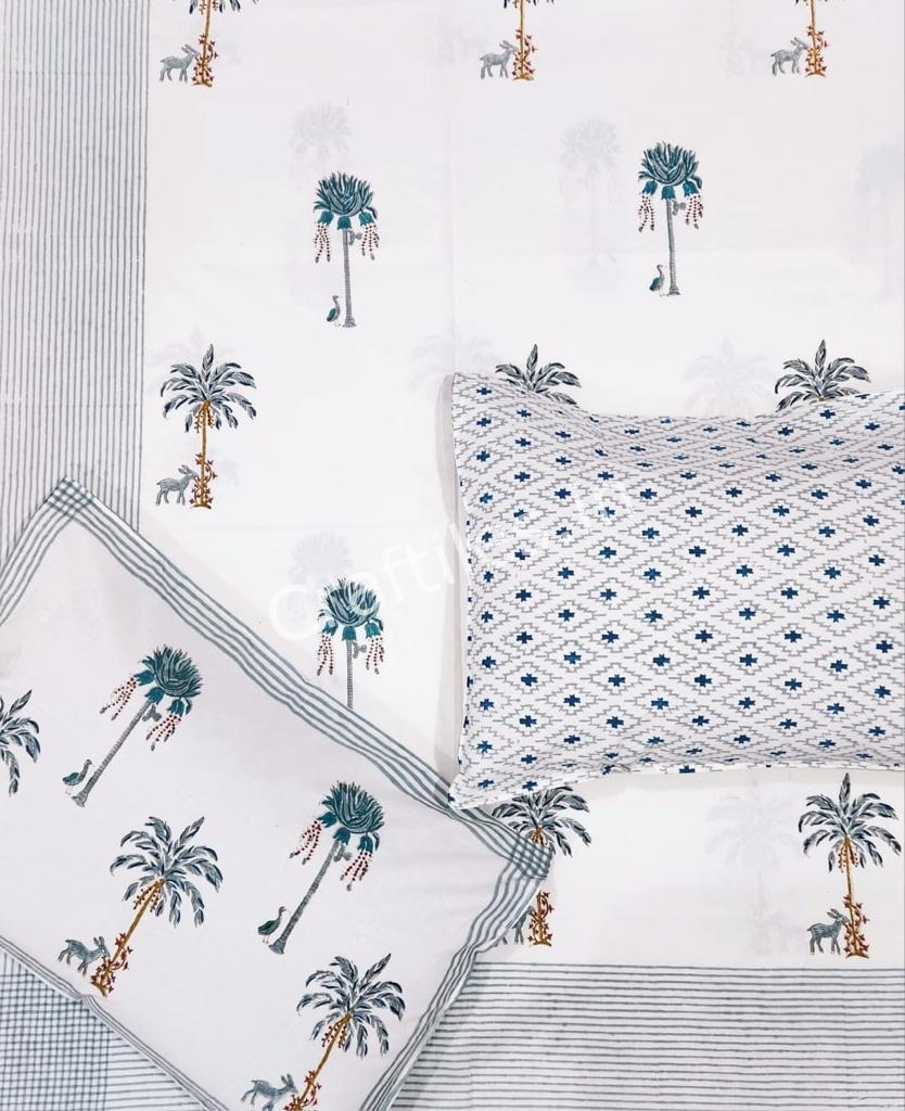 Craftiles® BD9000 All New Designs for Jaipuri Handblock Printed Cotton Bedsheet with 2 Pillow Covers by Jaipur Dharohar - Image 28