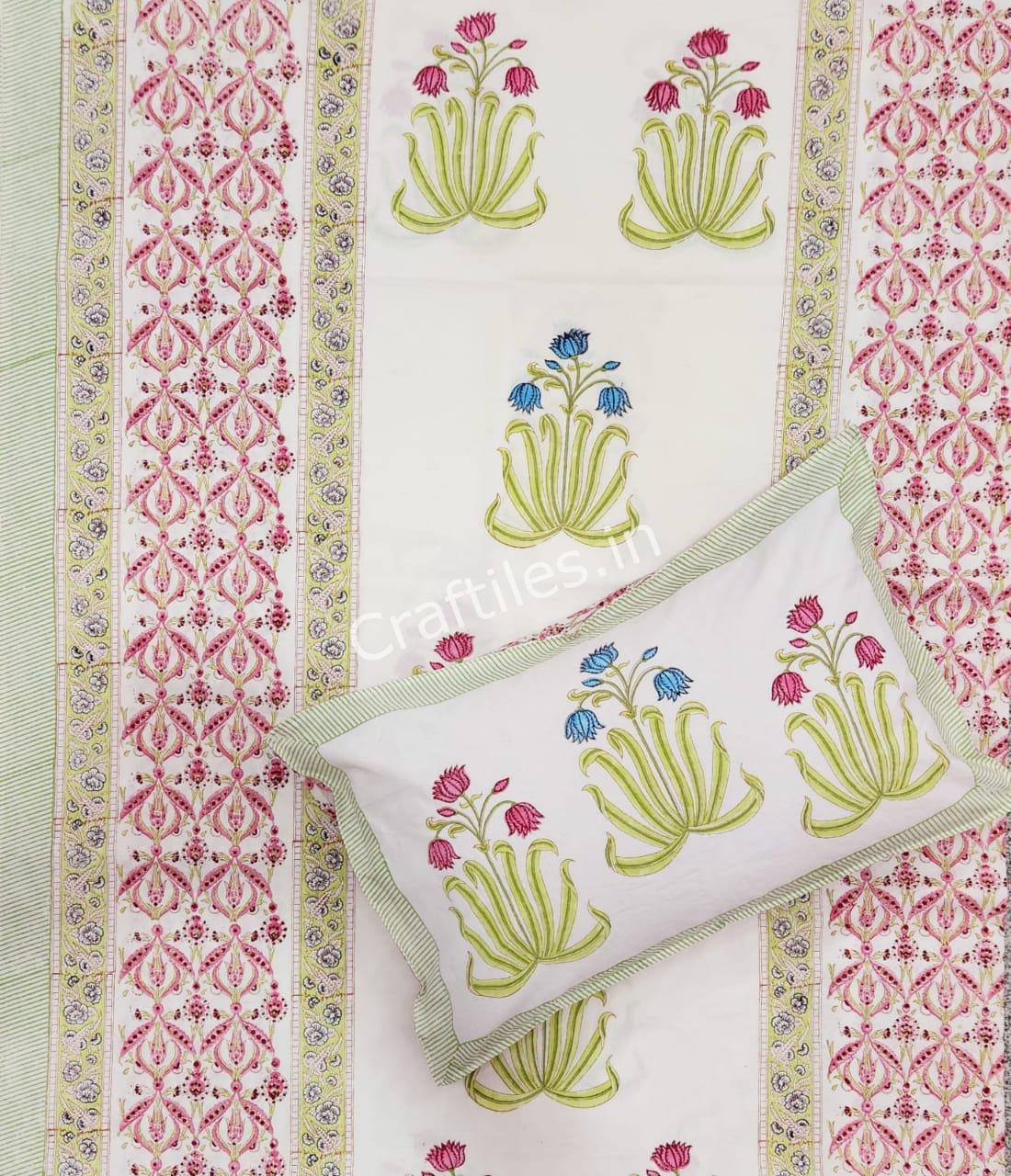Craftiles® BD9000 All New Designs for Jaipuri Handblock Printed Cotton Bedsheet with 2 Pillow Covers by Jaipur Dharohar - Image 27
