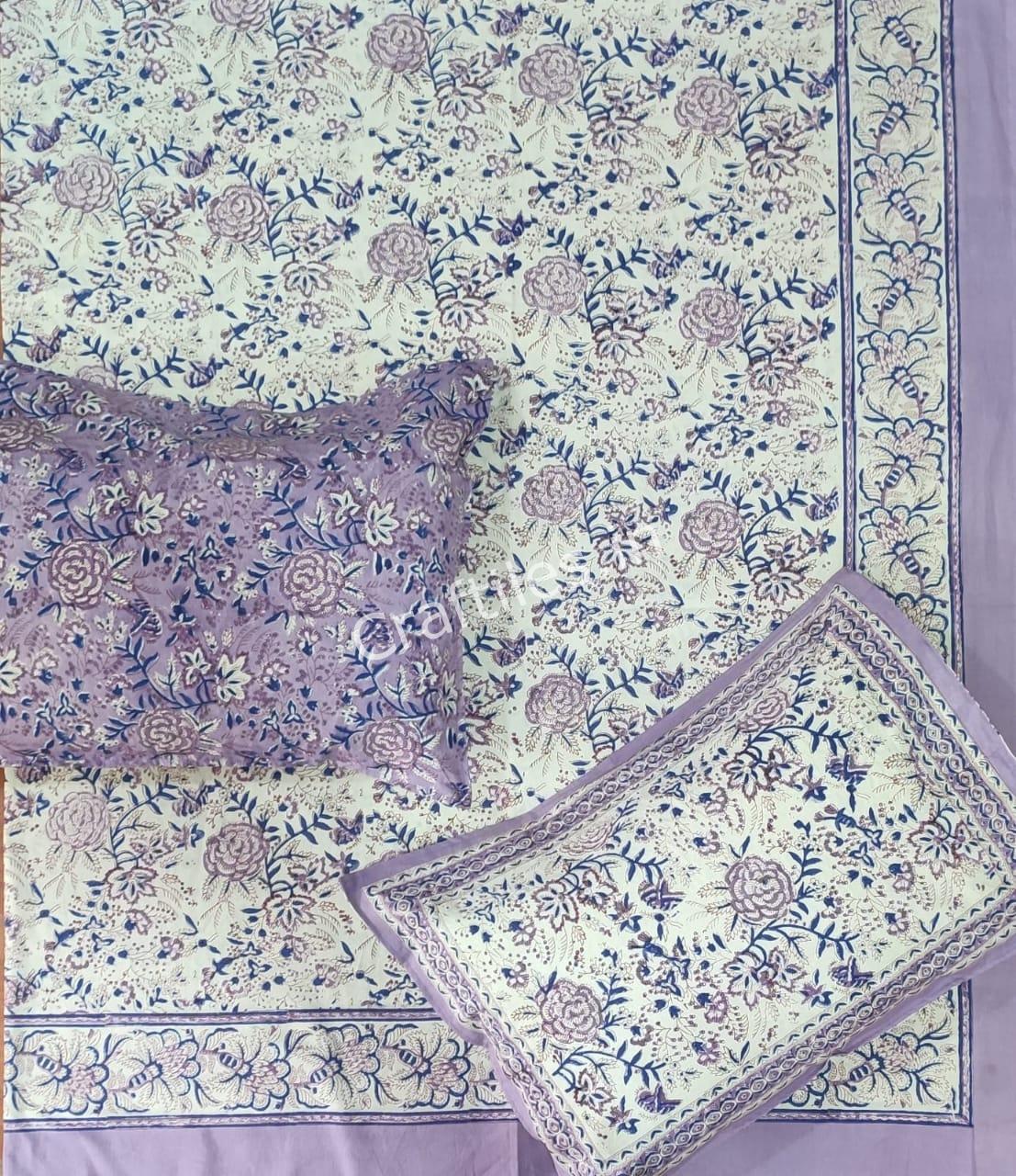 Craftiles® BD9000 All New Designs for Jaipuri Handblock Printed Cotton Bedsheet with 2 Pillow Covers by Jaipur Dharohar - Image 24