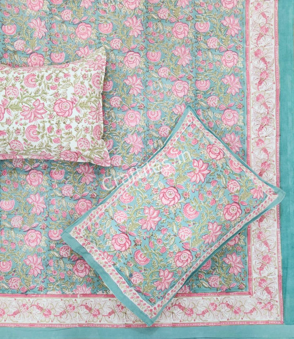 Craftiles® BD9000 All New Designs for Jaipuri Handblock Printed Cotton Bedsheet with 2 Pillow Covers by Jaipur Dharohar - Image 22