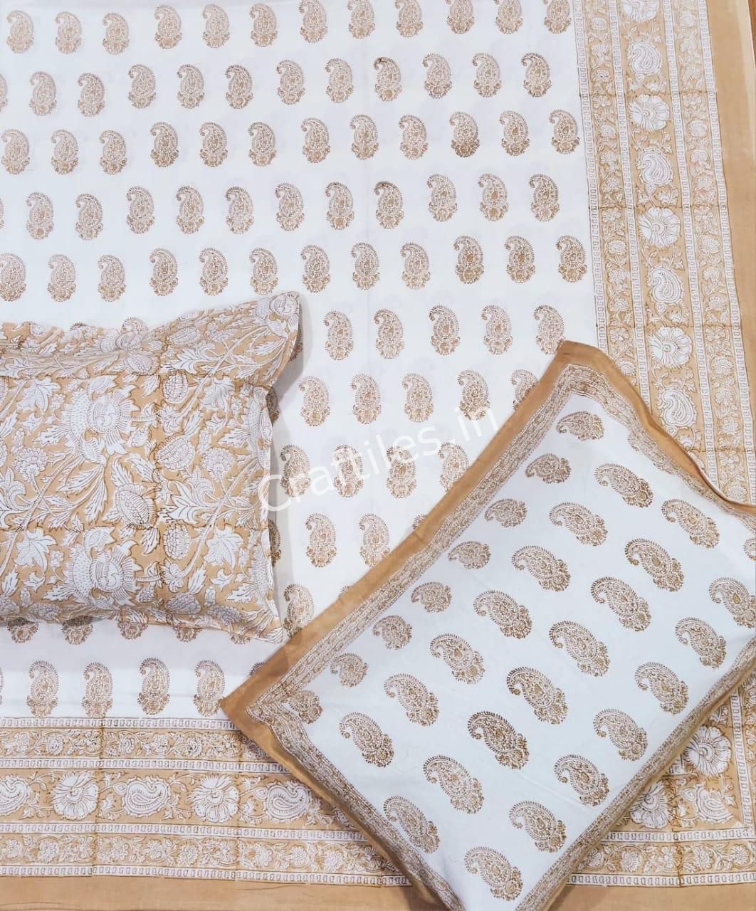 Craftiles® BD9000 All New Designs for Jaipuri Handblock Printed Cotton Bedsheet with 2 Pillow Covers by Jaipur Dharohar - Image 54