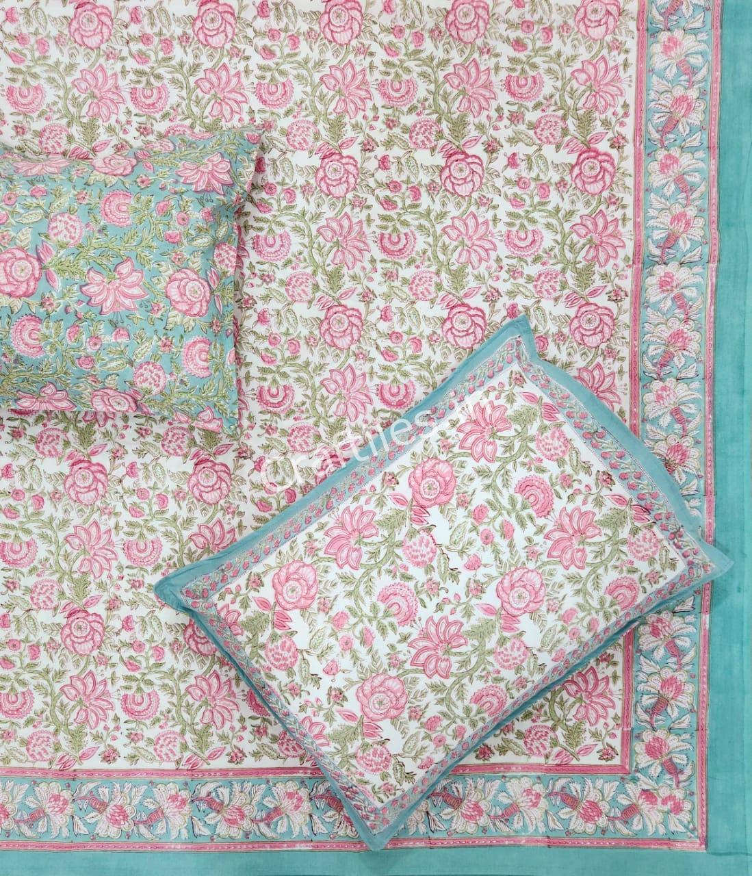 Craftiles® BD9000 All New Designs for Jaipuri Handblock Printed Cotton Bedsheet with 2 Pillow Covers by Jaipur Dharohar - Image 20