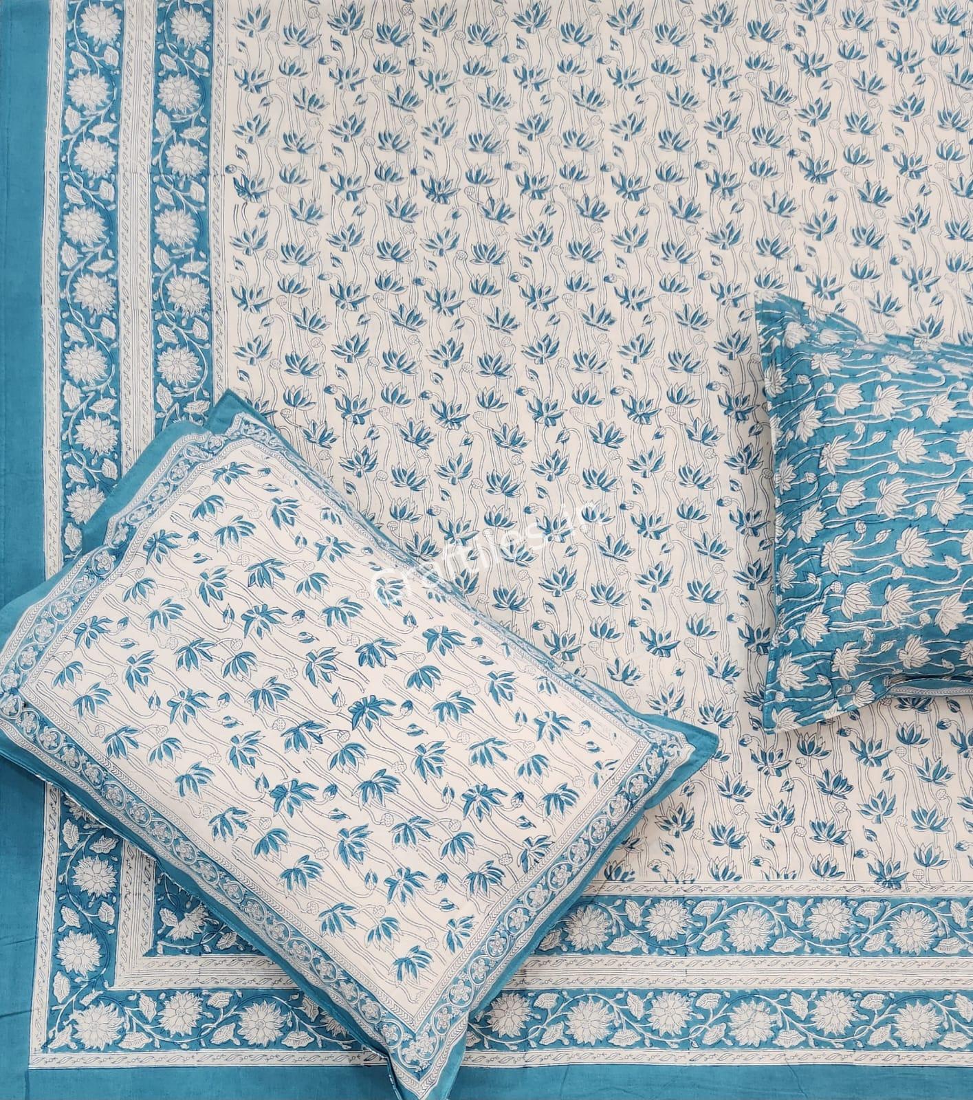 Craftiles® BD9000 All New Designs for Jaipuri Handblock Printed Cotton Bedsheet with 2 Pillow Covers by Jaipur Dharohar - Image 19