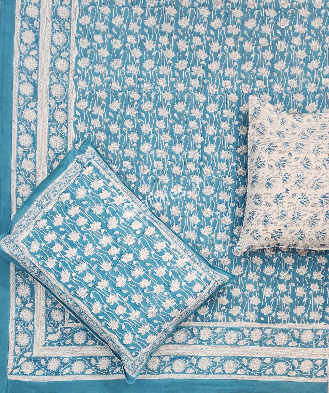 Craftiles® BD9000 All New Designs for Jaipuri Handblock Printed Cotton Bedsheet with 2 Pillow Covers by Jaipur Dharohar - Image 18