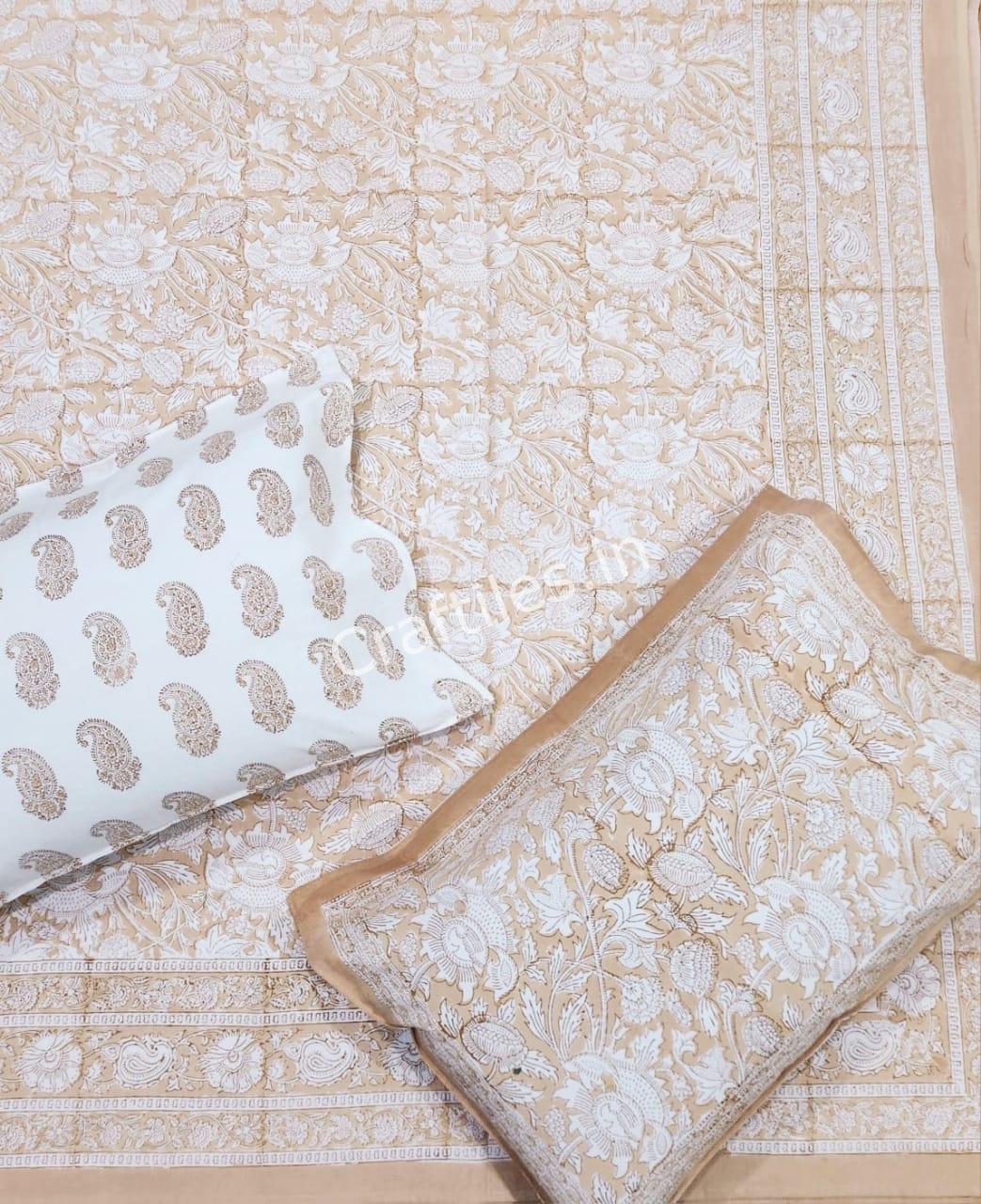 Craftiles® BD9000 All New Designs for Jaipuri Handblock Printed Cotton Bedsheet with 2 Pillow Covers by Jaipur Dharohar - Image 53