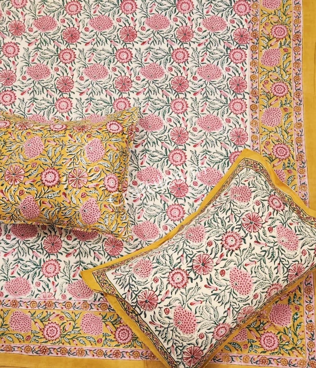 Craftiles® BD9000 All New Designs for Jaipuri Handblock Printed Cotton Bedsheet with 2 Pillow Covers by Jaipur Dharohar - Image 51
