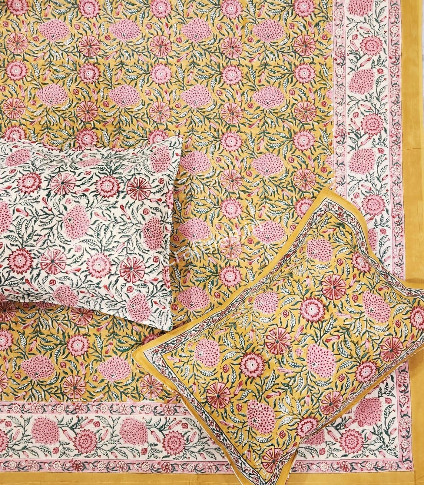 Craftiles® BD9000 All New Designs for Jaipuri Handblock Printed Cotton Bedsheet with 2 Pillow Covers by Jaipur Dharohar - Image 50