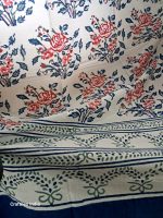 Craftiles® - CT2004 Hand block Printed Cotton Curtain White by Jaipur Dharohar - Free Delivery