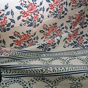 Craftiles® - CT2004 Hand block Printed Cotton Curtain White by Jaipur Dharohar - Free Delivery