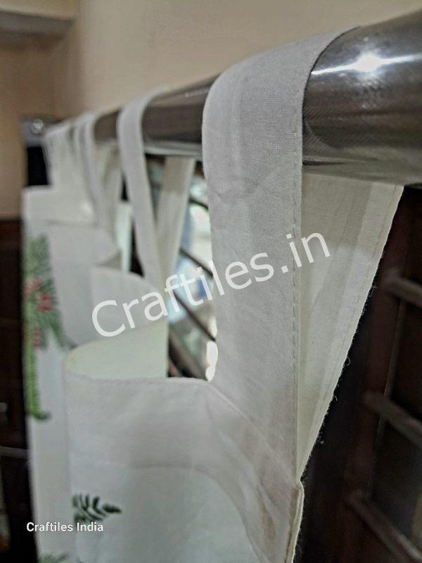 Craftiles® -  CT2003 Hand block Printed Cotton Curtain White by Jaipur Dharohar - Free Delivery - Image 2