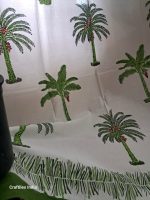 Craftiles® - CT2002 Hand block Printed Cotton Curtain White by Jaipur Dharohar - Free Delivery