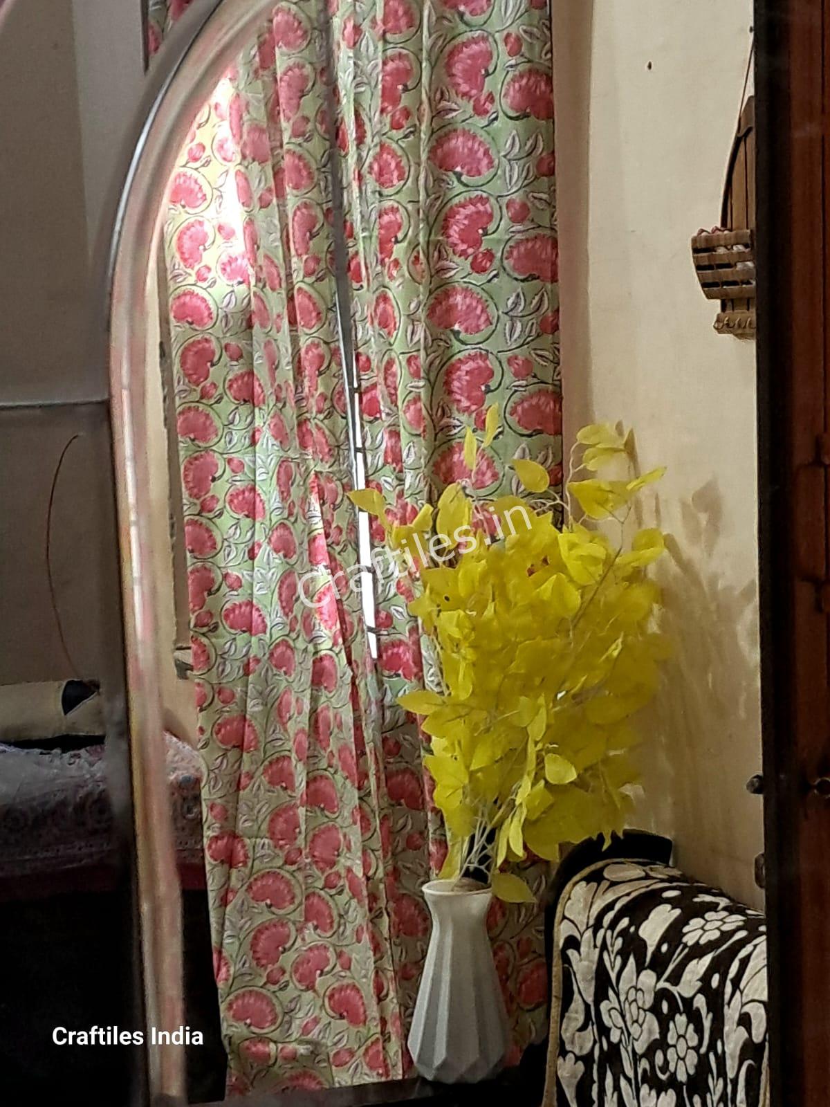 Rajasthani Royalty: Elevate Your Interior with Hand Block Print Curtains!