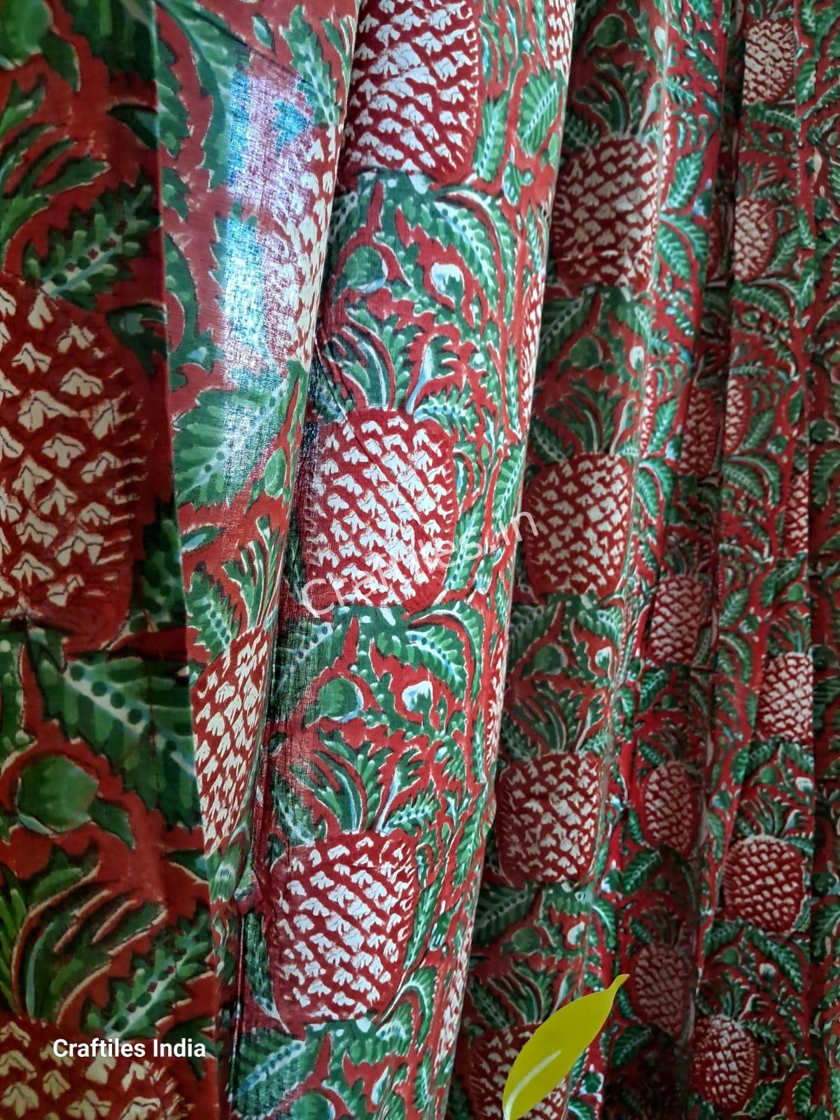 Craftiles® - CT2009 Hand block Printed Cotton Curtain White by Jaipur Dharohar - Free Delivery - Image 3