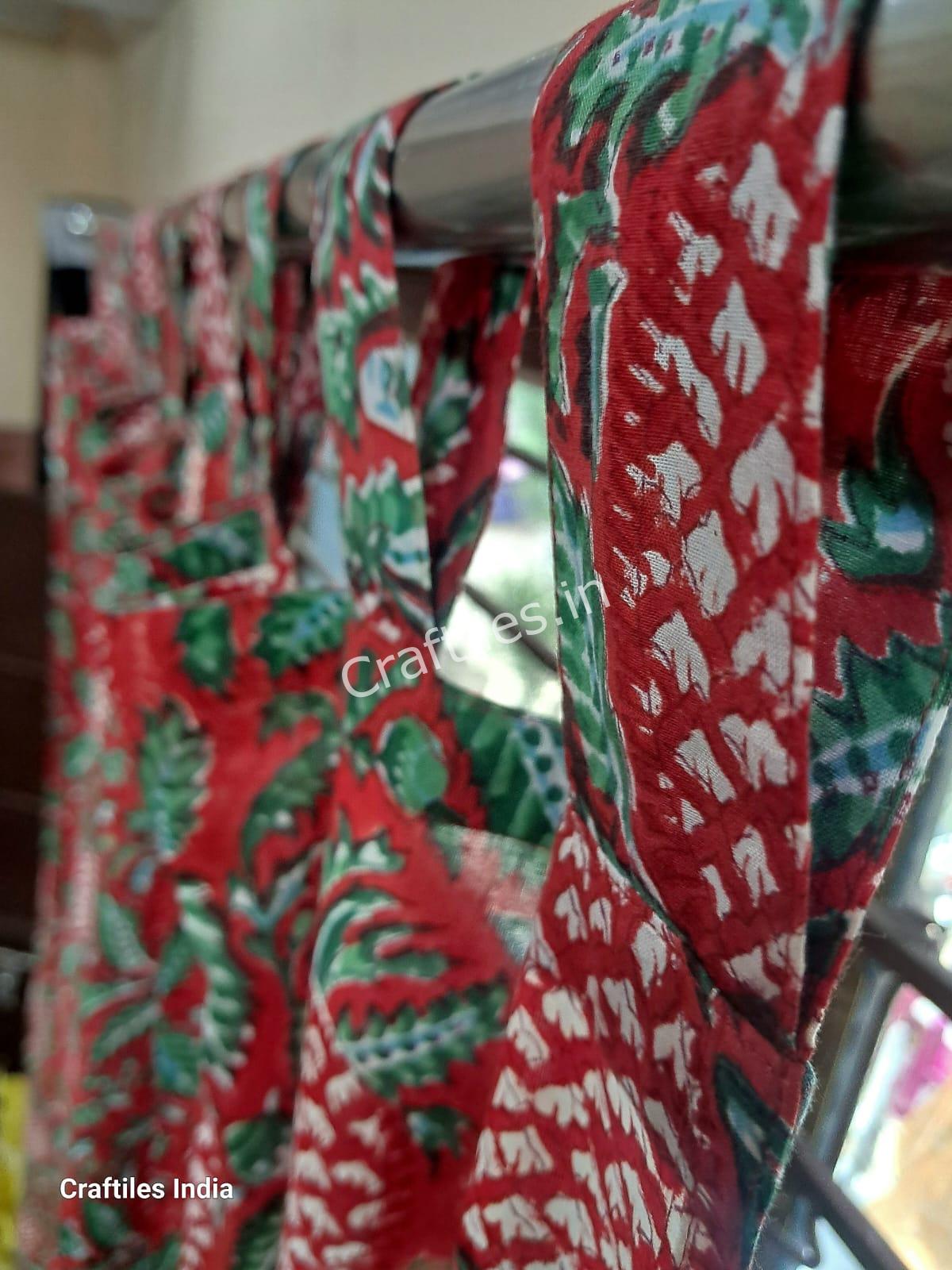 Craftiles® - CT2009 Hand block Printed Cotton Curtain White by Jaipur Dharohar - Free Delivery - Image 2