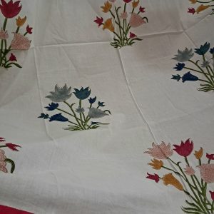 Craftiles® - CT2004 Hand block Printed Cotton Curtain White by Jaipur Dharohar - Free Delivery