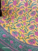 Craftiles® - CT2004 Hand block Printed Cotton Curtain White by Jaipur Dharohar - Free Delivery