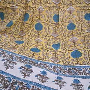 Craftiles® - CT2004 Hand block Printed Cotton Curtain White by Jaipur Dharohar - Free Delivery