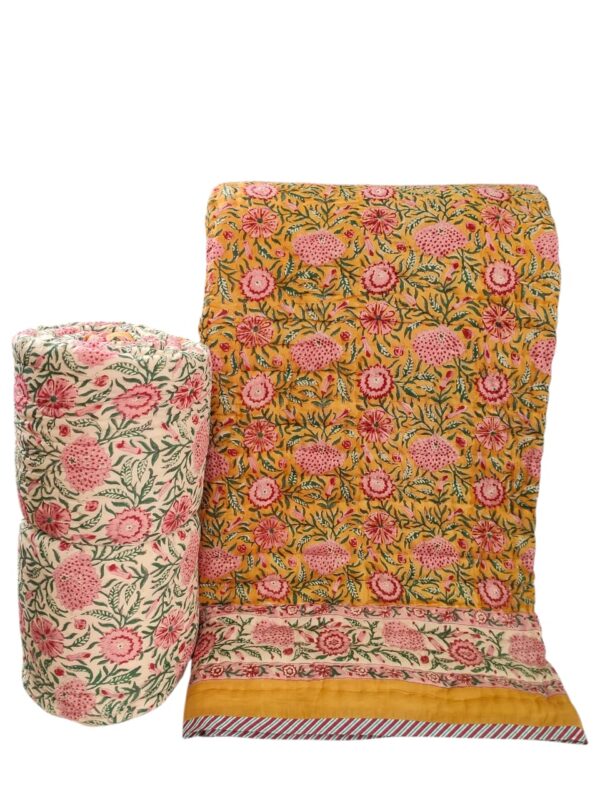 Craftiles Quilts - All session organic Handblock printed Jaipur Razai by Jaipur dharohar - Image 15