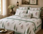 QL6003 Craftiles Chinarvan - Jaipuri Handblock Printed Quilt / Duvet by Jaipurdharohar - Green