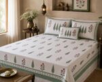 BD6003 Craftiles Chinarvan - Jaipuri Handblock Printed Bedsheet by Jaipurdharohar - Green