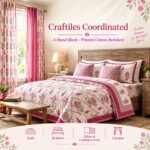CD6001 Craftiles Vatika - Jaipuri Handblock Printed Quilt / Duvet by Jaipurdharohar - Pink